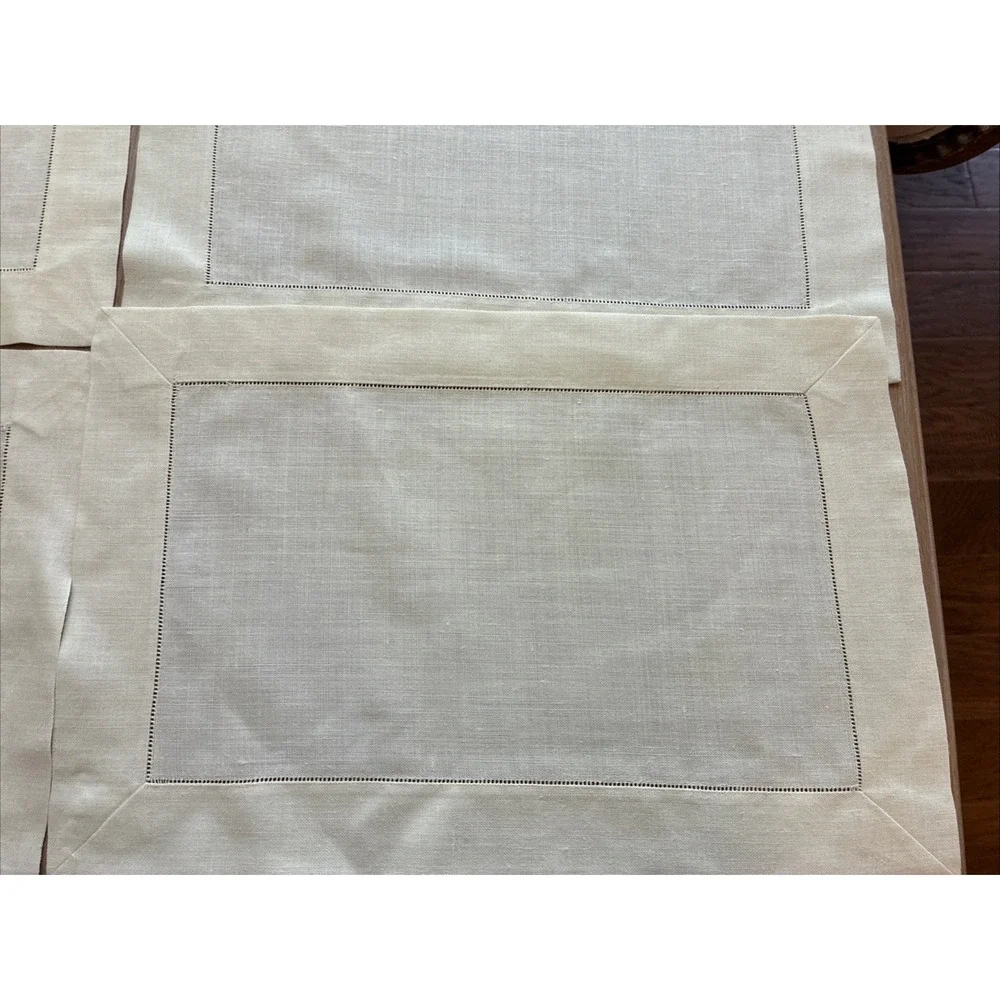 Sferra CLASSICO Hem stitched  Placemats & Napkins  Set Of 4 Each Italian Linen